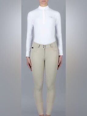 Iago Italia Equestrian Riding Show Breeches, Tan, Size 24, Like New!